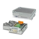 Conector D-SUB, 9 polos, pin, dos entradas de cables de menos de 35°, sistema de bus: PROFIBUS DP hasta 12 MBits/s, resistencia de cierre mediante conmutador deslizante, asignación de pines: 3, 5, 6, 8; bornes de conexión por resorte