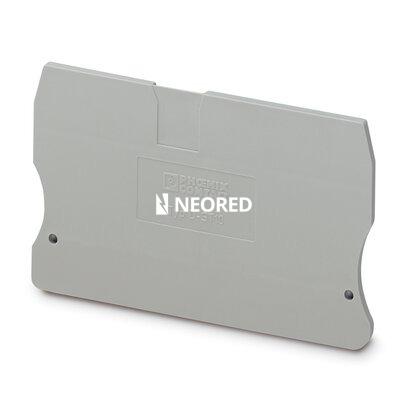 Tapa final, longitud: 71,5 mm, anchura: 2,2 mm, altura: 49,9 mm, color: gris