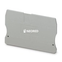 Tapa final, longitud: 71,5 mm, anchura: 2,2 mm, altura: 49,9 mm, color: gris