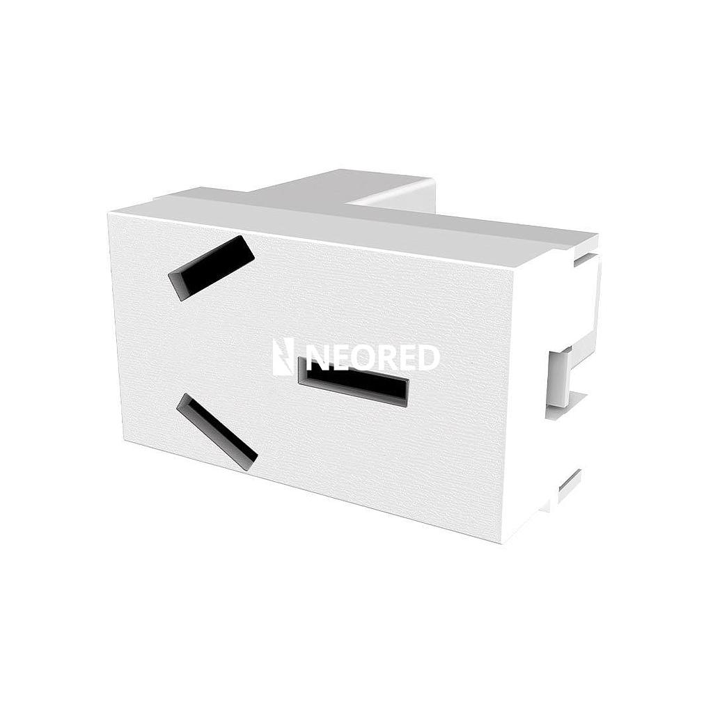 Tomacorriente 20A Bipolar + Tierra Blanco