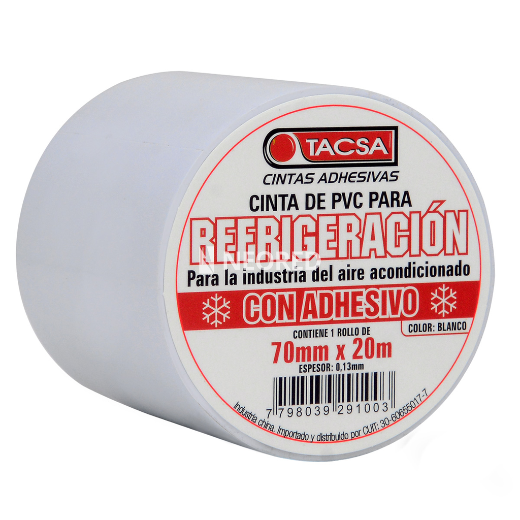 Cinta refrig con adhes PVC BLA 20M 0,7A 0,13E
