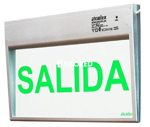 Señalizador compacto Iluminado a LED, DOBLE FAZ, enc. Permanente, C/Leyendas Fondo color Verde, Letras en color Blanco