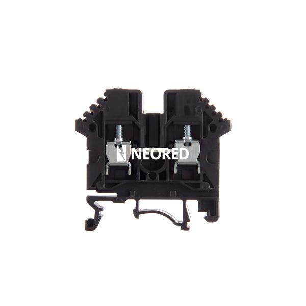 Borne de paso de color negro para conductor de 4mm² BPN-04-NG