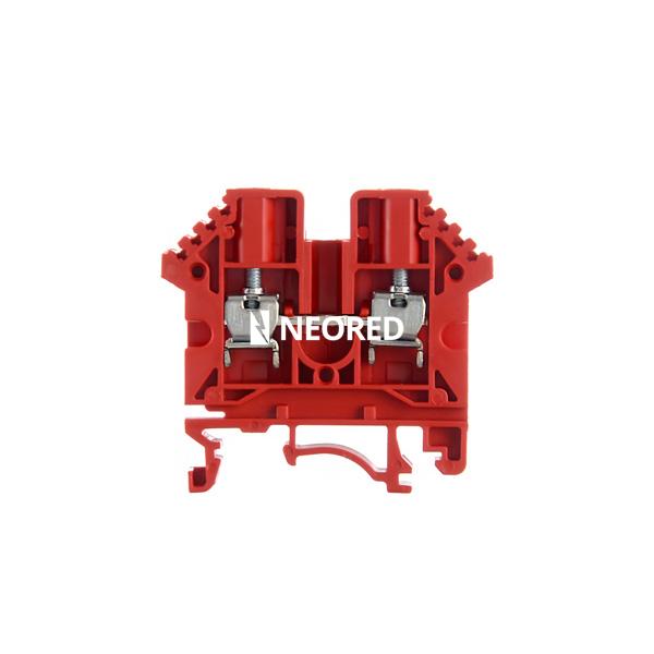 Borne de paso de color rojo para conductor de 4mm² BPN-04-RO