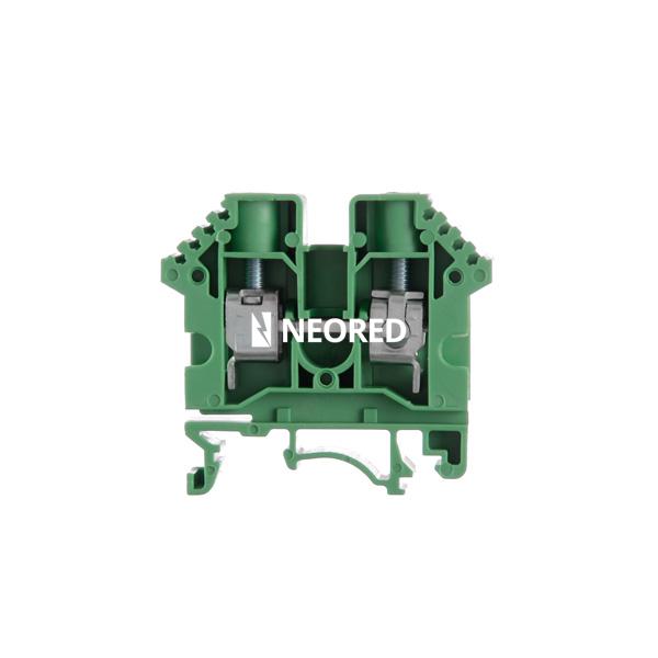 Borne de paso de color verde para conductor de 10mm² BPN-10-VE