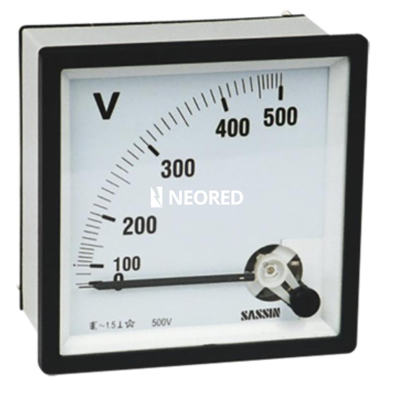 VOLTIMETRO ANALOGICO TBCIN PARA CORRIENTE ALTERNA 500VCA 96X96MM