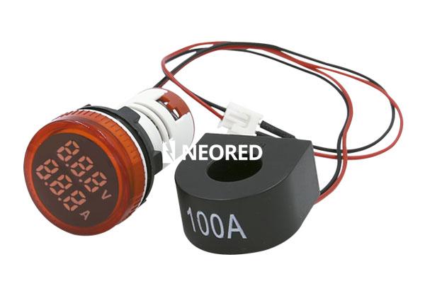 MINI VOLTIMETRO-AMP. DIGITAL COLOR ROJO