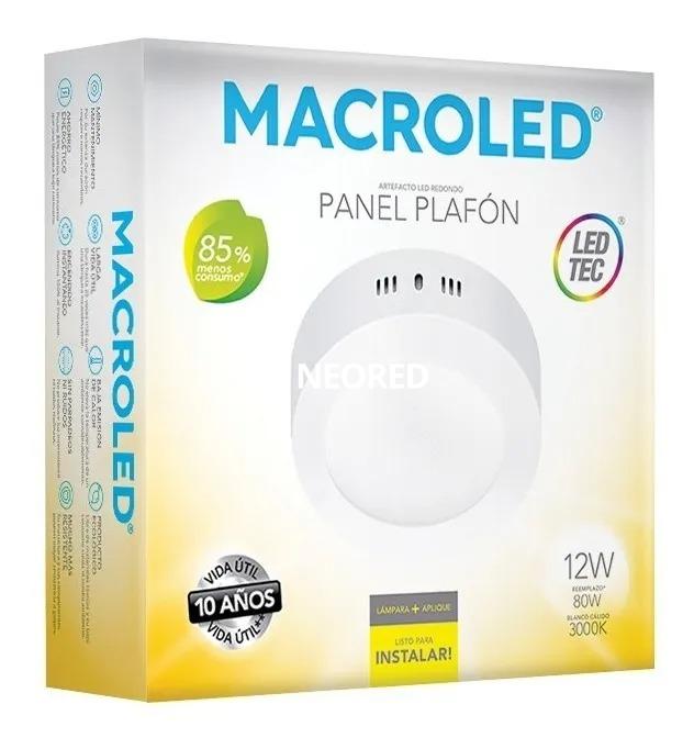 Panel plafon circular 12w MAcroled calido