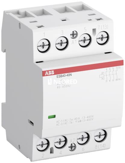 Contactor ESB 40A, 4NA, 24Vca/Vcc, 3 módulos