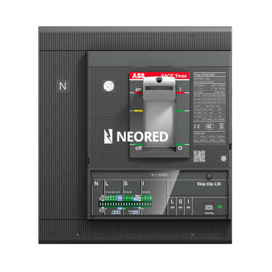 Interruptor Tmax XT tetrapolar In = 630A - Icu = 36kA, Ics = 100% Icu @ 380VCA 
