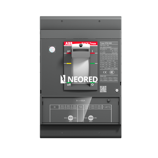 Interruptor Tmax XT tripolar In = 400A - Icu = 50KA, Ics = 100% Icu @ 380VCA 