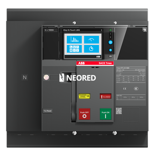 Interruptor Tmax XT tetrapolar In = 1600A - Icu = 50kA, Ics = 100% Icu @ 380VCA (motorizable)