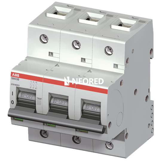 Dis-Interruptor termomagnético tripolar  In 125. Icu = 16kA Ics = 10kA. Curva C