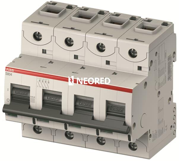 Interruptor termomagnético tetrapolar In 20. Icu = 50kA Ics = 40kA. Curva C