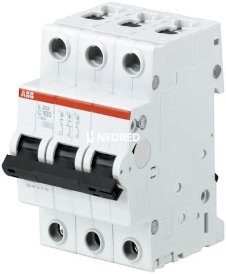 Interruptor termomagnético tripolar In 80A. Icn = 6kA @ IEC60898 Icu : 10 kA @ IEC60947-2. Curva C