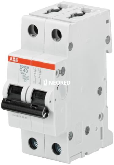 Interruptor termomagnético bipolar In 1A. Icn = 10kA @ IEC60898 Icu :  15 kA @ IEC60947-2  Curva C