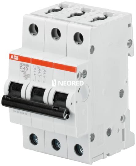 Interruptor termomagnético tripolar In 1A. Icn = 10kA @ IEC60898 Icu :  15 kA @ IEC60947-2  Curva C