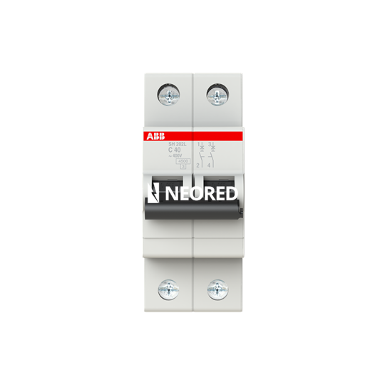 Interruptor termomagnético bipolar  In 40A Icn = 4,5kA @ IEC60898 Curva C