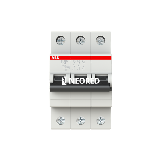 Interruptor termomagnético tripolar  In 16A Icn = 4,5kA @ IEC60898 Curva C