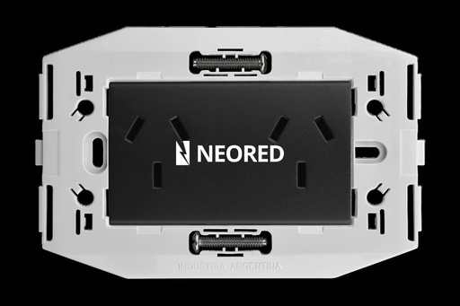 [KALKD40252] Toma doble c/bastidor incorporado Kalop negro