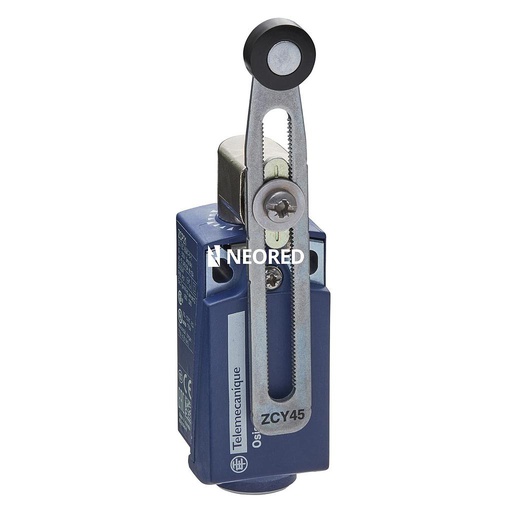 [SCHXCKP2145G11] Dis-Interruptor de Posición Plástico Compacto, Palanca Regulable y Roldana Plástica, 1NA+1NC