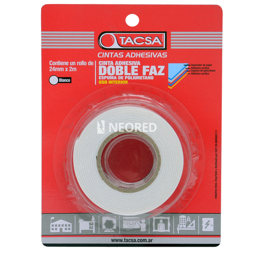 [TACPTTACSA153B] Cinta adhesiva doble faz de espuma de poliuretano - 24mm x 2m