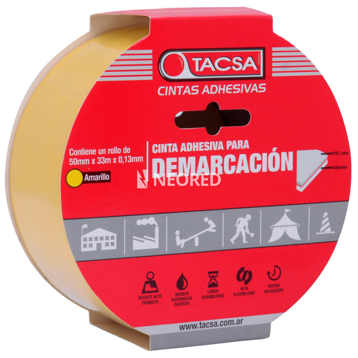 [TACPTTACSA190Y] Cinta adhesiva para demarcación - 50mm x 35 m x 0,16mm