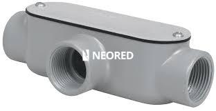 [DELAT 47] CAJA DE PASO de ALUMINIO TIPO CONDULET ESTANCO CON 1 TAPA/JUNTA de 3 VIAS 1 1/4" NPT