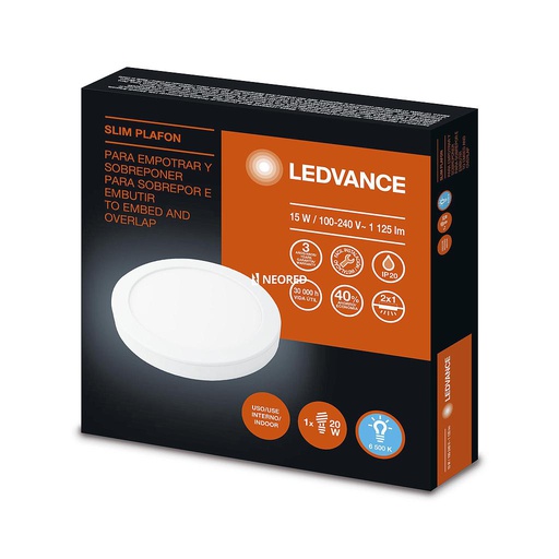 [LED7014216] LEDVANCE SLIM PLAFON REDONDO 15W/865   G2