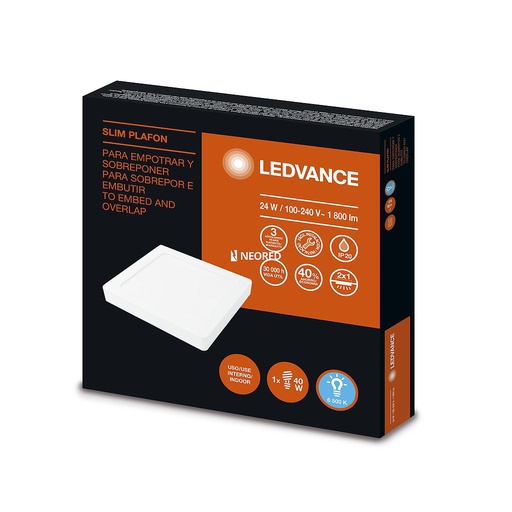 [LED7014221] LEDVANCE SLIM PLAFON CUADRADO 24W/865 G2