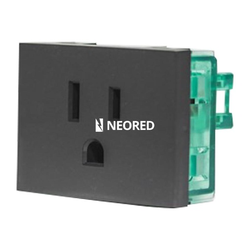 [CAM7903] MODULO TOMA TIPO AMERICANO C/TIERRA - GRIS