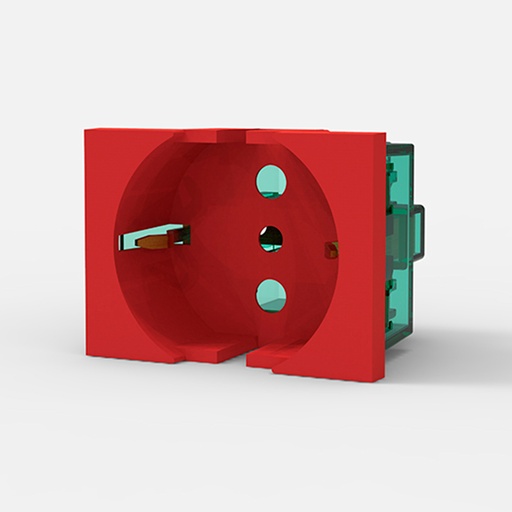 [CAM7617] MODULO TOMA SCHUKO PARA ENERGIA ESTABILIZADA - ROJOS