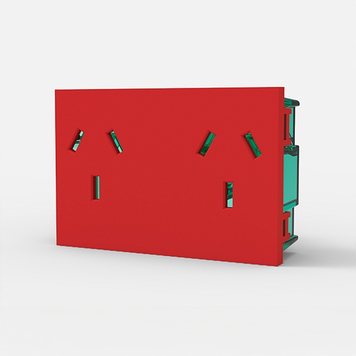 [CAM7698] MOD.TOMA DOBLE C/T.P/ENERG.ESTAB.SIN DERIV.C/PROT.-EASYFIT - ROJOS