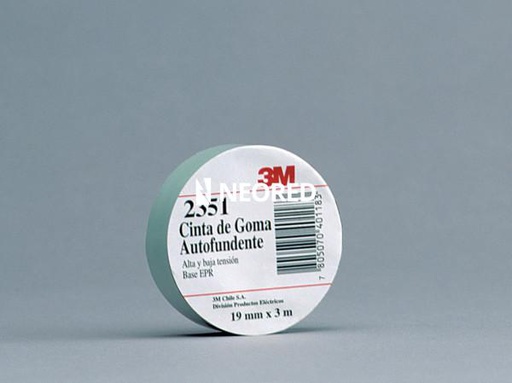 [MMM63272] 3M™ Scotch™ Cinta Eléctrica de Goma Aislante y Autofundente con Liner 2351, 19 mm x 3 m