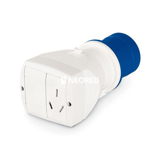 [SCA610.377] Adaptador Toma Simple Industrial 2P+T 10A 250V Adapto