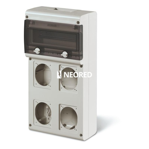 [SCA632.4500-000] Cuadro de distribución IP66 para 4 bases y 11 módulos DIN 212x415x105mm Block