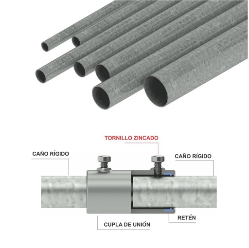 [MICKSR 010 L] Caño galvanizado Daisa en caliente - Diámetro nominal 5/8" - 15,87 mm x 1.25 mm