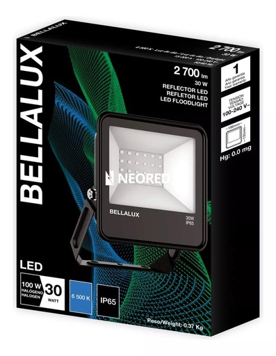 [LED7019901] REFLECTOR BELLALUX 30W 6500K - BK (AR)