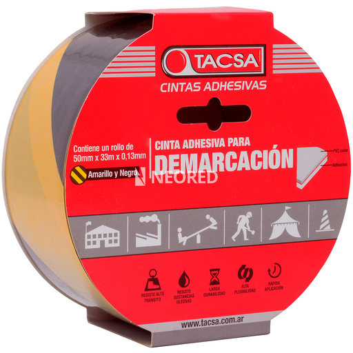 [TACPTTACSA190NY] Cinta Demarcatoria 50mm x 33m x 0.13 Negra/Amarilla
