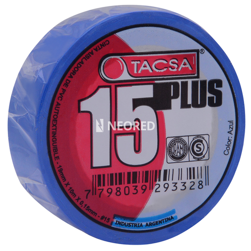 [TACPTTACSA015A] Cinta Aisladora de PVC 19mm x 10m x 0.15mm Azul