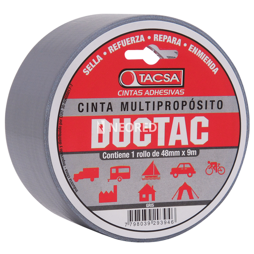 [TACPTDUCTA891G] Cinta MULTIPROPOSITO 48mm x 9m x 0.2mm Gris