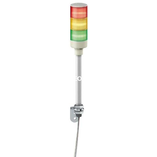 [SCHXVGB3S] Columna luminosa monolítica IP23, Rojo + Verde +Amar + Buzzer, Ø60mm, Cableada, 24VAC/DC 