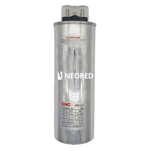 [CNCBGMJ0.4-15-3] Capacitor cilíndrico trifásico 15kvar, 400V