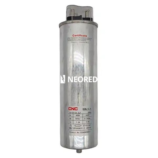 [CNCBGMJ0.4-5-3] Capacitor cilíndrico trifásico 5kvar, 400V