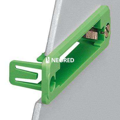 [PHO1852082] Marco empotrado, número de polos: 8, paso: 5,08 mm, color: verde, Este marco de montaje solamente debe utilizarse en combinación con IC 2,5/...-STGF-5,08