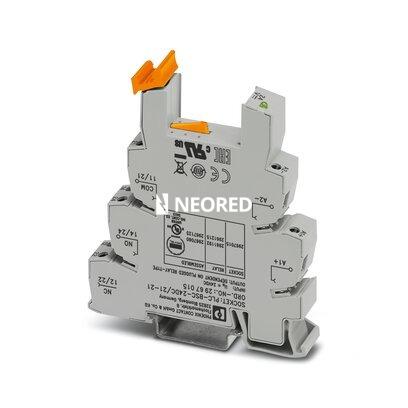 [PHO2967044] Borne de base PLC de 14 mm con conexión por tornillo, sin equipamiento de relé o relé de estado sólido, para montar sobre carril NS 35/7,5, 2 contactos conmutados, tensión de entrada 230 V AC/DC