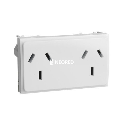 [SCHWDA104131] Toma Doble con Tierra 10A - 250V para línea Base - Blanco