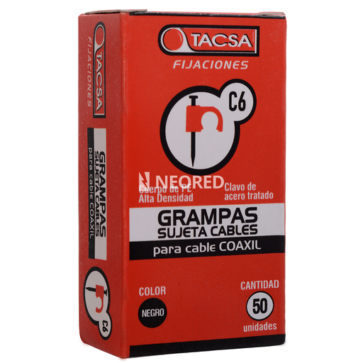 [TACPTGRAM06CN] Grapa p-cable coaxil  6,0mm NEG