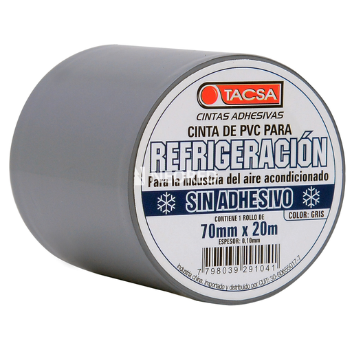 [TACPTTACSA201G] Cinta refrig sin adhes PVC GRI 20M 0,7A 0,10E
