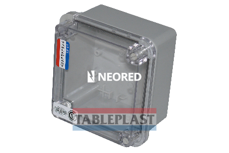 [TAB406C] CAJA DE PASO DE SOBRE-PARED Y EXTERIOR DE BASE GRIS Y TAPA TRANSPARENTE CON CHASIS - IP65 IK10 137X147X88MM